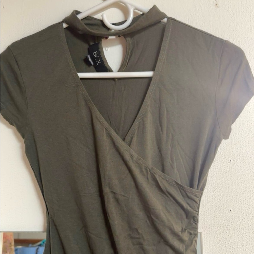 BCX Khaki Wrap Bodysuit